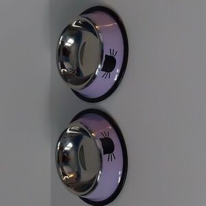 Pet Bowls 2 pieces cats foods faced small purple‎